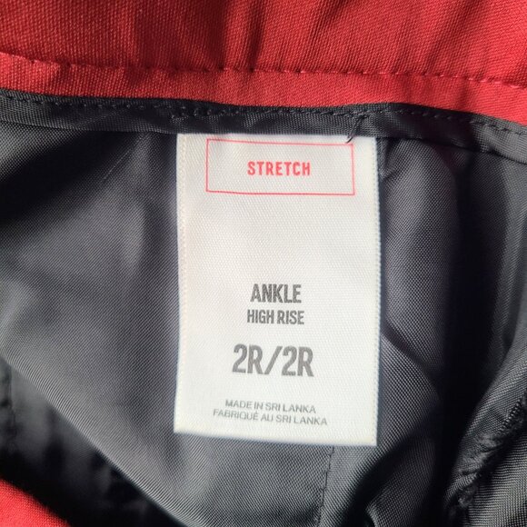 Express Maroon Red Stretch Ankle High Rise Trouser Pants Women's Size 2 Regular - Picture 4 of 7